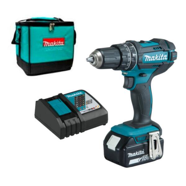 CORDLESS HAMMER DRIVER DRILL/DHP482SFX5/TOOLBAG/MAKITA image
